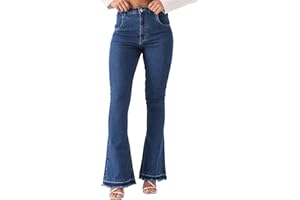 JMOJO Jeans for Women UK - High Waisted Flared Jeans for Women UK - Flare Jeans Women High Rise Womens Jeans with 5 Pocket Design & Belt Loops - Stretch Trousers Women Denim Soft Pant - Ladies Jeans