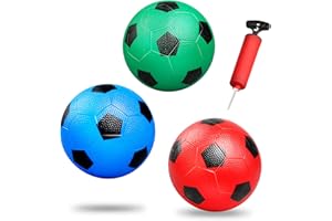 Dilabnda Lot de 3 petites balles de football en caoutchouc pour enfants, 15 cm, jouets de sport, mini ballons de football en PVC pour l'intérieur et les mini buts de football, pour les tout-petits