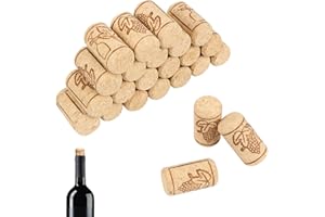 Bohrma 24 Piezas Tapones de Vino Corchos Cónicos Tapones de Corcho Artesanales con Bolsa de Algodón para Botellas de Vino Cerveza Botellas de Vidrio Manualidades DIY