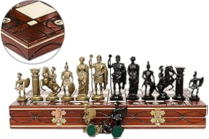 Master of Chess Spartan 41x41cm Jeu d'échecs décoratif pièces Romaines en Plastique et Grand échiquier pour Adultes et pour Enfants