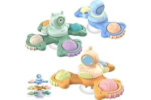 Lunriwis 3 Piezas Ventosa Spinner Juguete del Bebé, Bebe Juguetes Educativos Spinner, Juguetes de Ventosas para Baby Shower, Viajar, Comer, Juguetes de Ventosas Spinner para Bebes
