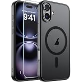 SUPFINE iPhone 16 i&ccedil;in Manyetik Kılıf [MagSafe ile Uyumlu] [10 FT Askeri Sınıf D&uuml;şme Koruması] İnce Yarı Saydam Mat Darbeye D