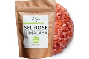 NCA Sel Rose de l'Himalaya - Gros sel non Raffiné - Cristaux de Sel Rose - Sain, Riche en Oligo-éléments - Cuisine - 100% Naturel - ANJEL (250)
