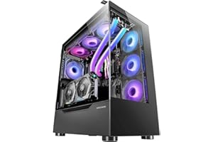 MARSGAMING Mars Gaming MC-ULT, Case Gaming Custom XXL E-ATX, Doppio Vetro Temperato Senza Cornice a 90° + Porta Laterale, Supporto Completo Raffreddamento a Liquido, Design Doppia Camera Verticale, Nero