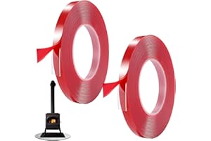 HIKPACKER 2 Rollen 5m Silikon Dichtband Dichtlippe Glasbodenplatte, 6 mm x 2 mm Transparent Doppelseitig Selbstklebend Silikon Dichtband, für Kaminofen, Kaminplatte, Unterleg und Ofenplatte(Flache Form, 10M)