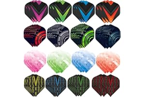 Ohaoduo Lot de 16 ailettes de fléchettes (3 pièces de chaque motif, 48 pièces au total).