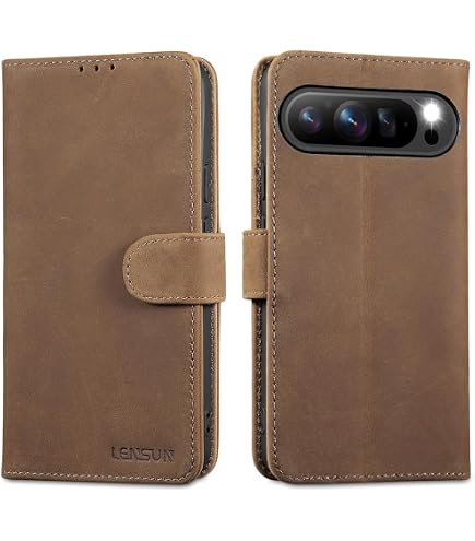 Suncase Book-Style Lederhülle Für Google Pixel 7A – Mit 3 Kartenfächern & Standfunktion, In Burned-Cognac