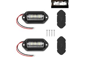 Maoggha 2 stycken 6 500 K LED-registreringsskyltbelysning, 12/24 V LED-registreringsskyltslampor, släpvagn, inbyggd CAN-buss, vattentät och stötsäker, för husbilar, transportbilar, lastbilar, SUV