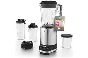 ‎WMF WMF Kult Pro Multifunktionsmixer Hochleistungsmixer, 30.000 U/min, Smoothie Maker, Standmixer, Ice-Crush Funktion, 4 Mixbehälter inkl. ToGo-Verschluss
