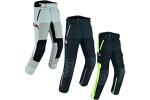 BOSmoto Herren Motorradhose mit Protektoren – wasserdichte Kombihose mit herausnehmbarem Futter,Motorrad Sommer Textil Hose Ventilated