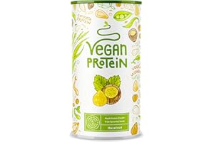 ALPHA FOODS Proteine Vegane - NOCCIOLA - Proteine vegetali di soia, piselli e semi - Proteine in Polvere pre workout and post workout - integratori palestra - 600g vegan protein