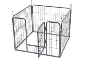 MaxxPet Recinto Per Cani - Gabbia Per Cani - Recinto per Cuccioli Con Pavimento - Box per cani Piccoli, Coniglietti e Cuccioli Interno - Recinto Per Cani Da Interno - 81x79 cm - 4 Pezzi