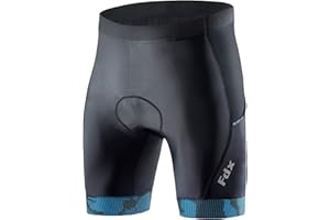 FDX Mens Cycling Shorts with Two Side Pockets 3D Anti-Bac Gel Padded Hi-Viz Powerband Leg Grippers Breathable Quick Dry Body Fit Anti-Slip, Mountain Biking Half Pants, Bicycle, Bike