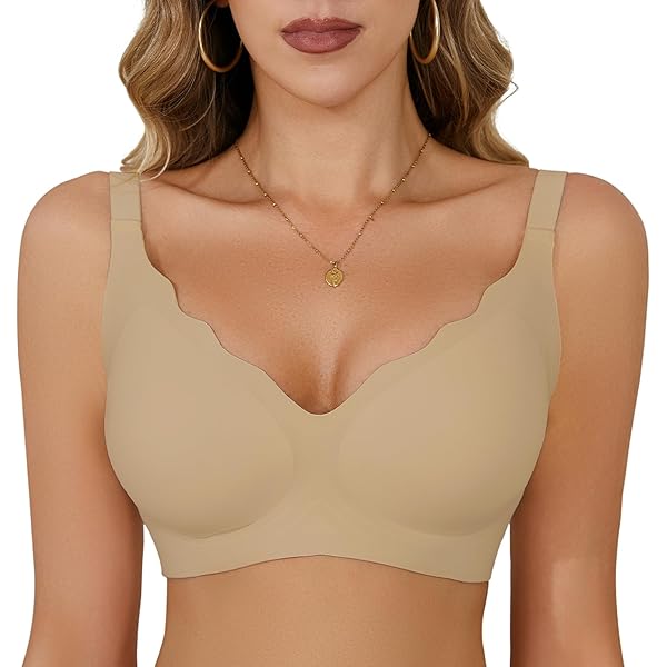 Reggiseno Senza Ferretto Push Up Donna - Senza Cuciture, Scollo A V, Morbido E Comodo - Foto 2