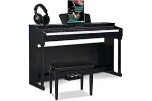 Classic Cantabile DP-220 SM E-Piano Set - Digital Piano 88 gewichtete Tasten mit Hammermechanik - Inklusive Pianobank, Kopfhörer und Klavierschule - Layer-, Split- und Twinova-Funktion - 3 Pedale