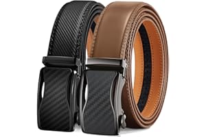 KEMISANT Ceinture Homme 2 Pièces, Ceinture Automatique Cuir Hommes Largeur 35mm,Cadeau Box Taille Ajustable