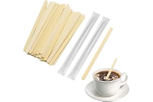 Gekamoyue 100 Bastoncini per caffè in Legno, 114 mm Compostabili Bastoncini da caffè USA e Getta Agitatori di caffè Palettine in Legno caffè, per Mescolare caffè e Bevande
