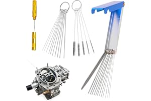 KCRNW Carbon Dirt Jet Remove Cleaner Airbrush Nozzle Cleaning Kit for Spray Gun Jet Motorcycle Car Engines with 1 Sharpen Pick Tool 13 Pcs Wires Set 10 Cleaning Needles 5 Nylon Brushes Remove Nozzle Paint