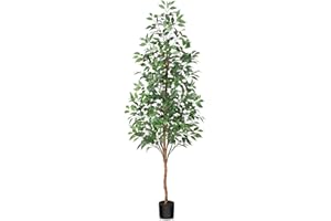Fopamtri Piante Finte da Interno 180cm Ficus Artificiale con Tronchi Natural, Pianta Artificiale in Vaso per Casa Camera da Letto Ufficio Giardino Decorazioni (1 Pezzi)