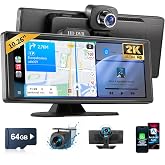 【Clearance】Haudio 10.26" Car Play Screen for Wireless Apple Carplay & Android Auto, Portable Car Stereo with 2K DVR & 1080P R