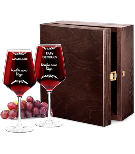 Leonardo Verres à Vin Avec Gravure Du Nom Et De La Date Dans