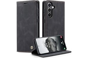 Monweicz Etui do Samsung Galaxy S24 5G, Szczelina na karty, podpórka, Odporny na wstrząsy, premium ze skóry PU portfel, Flip Magnetyczny Skórzane etui do Galaxy S24 5G-Czarne