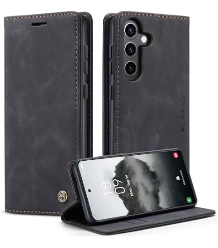LCEHTOGYE Custodia per SAIET STS571, PU Case Staffa Cover + 4 Pellicola Protettiva in Vetro Temperato per SAIET STS571 - RYPT - Marrone
