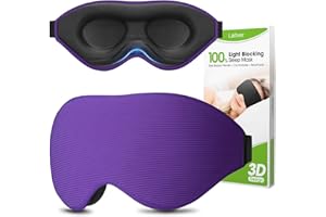 Laitver Mascherina per Dormire 3D per Uomini e Donne, Innovativa Mascherina Maschera Occhi per Dormire per Dorme sul Fianco, Bloccare la Luce, Super Morbido, Traspirante per Sonno, Pisolino, Viaggi