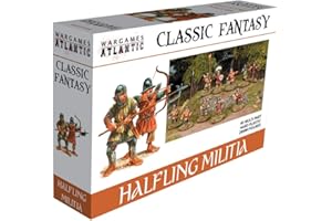 Wargames Atlantic Classic Fantasy Halfling Militia Lot de 40 figurines en plastique dur 28 mm