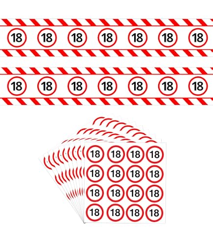Partykette Verkehrsschild „16“ – 15 Motive, Ca. 12m Lang, Für Geburtstagsdeko, Beidseitig Bedruckt
