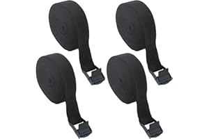 Zythrem 4 Pcs Ratchet Tie Down Straps, 5m x 25mm Bike Rack Straps with Buckle Heavy Duty Lashing Straps Adjustable Tensioning Belts for Motorcycle Vans Trailer Luggage Cargo Garden Furniture Covers