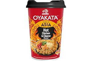 OYAKATA Instant-Nudelbecher Hot Chicken & Cheese 97 g I Scharf-würzig mit doppelt Chili, Knoblauch & Käse I Fertigmahlzeit in 3 Minuten I Perfekt für unterwegs & Zuhause I Authentische Ramen-Nudeln