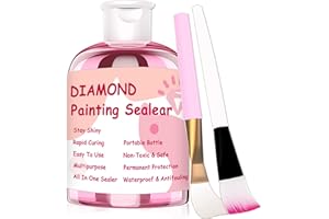 KINTSUKUROI Diamond Painting Sealer 150ML with Brushes, 5D Diamond Painting Glue Sets Permanent Hold & Shine Effect & Protect (1PC)