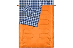 Sportneer Sacco a Pelo Matrimoniale, Sacco a Pelo 3 Stagioni Enorme 220x150cm con 2 Cuscini, Sacco a Pelo Doppio Portatile Comodo Campeggio Leggero con Custodia （SENZA fodera in flanella）