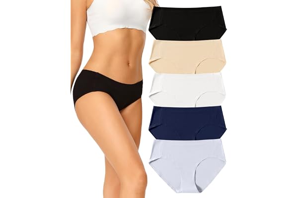 VOENXE Sömlösa Damtrosor Hipster,Trosor Dam Flerpack,Seamless Underwear | Hipstertrosor Underkläder Dam, Invisible Panties for Women, Osynliga Komfortabla Bikinitrosor, 5-Pack