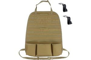 KEESIN Taktyczny organizer na oparcie fotela samochodowego, taktyczny Molle, duża torba administracyjna, organizer na panel pojazdu, torba do przechowywania z 2 haczykami na siedzenia samochodowe,