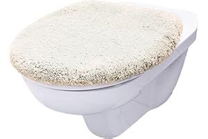 Brandsseller Pokrowiec na deskę sedesową 38 x 48 cm, wycięcie z miękkiej mikrofibry zapewnia optymalny komfort i styl, beżowy