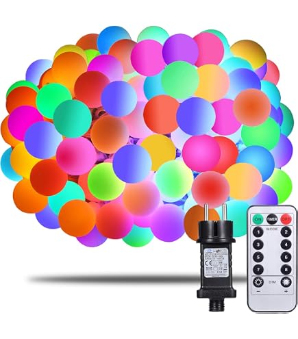 Lights4fun Catena Luminosa Con 30 LED E Pompon Pastello: Perfetta Per Pasqua E Camerette, Funziona A Batteria Con Timer 6h