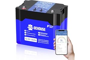 DCHOUSE 12V 50ah Lithiumbatterie, Typ-C-Schnittstelle mit BMS 50A, Lithiumbatterie der Klasse a, Lithiumbatterie 640wh Für Anhängermotor, Wohnmobil, Solarenergie, Boot, netzunabhängig