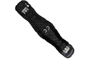 Merauno® Cinturón de lana de cordero, cinturón corto de doma de calidad, forma anatómica cóncava, para una mejor resistencia al deslizamiento. Color: natural, negro, marrón, antracita.