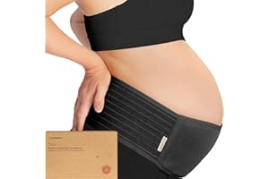 ‎KEABABIES KeaBabies Bauchgurt Schwangerschaft - Weicher und atmungsaktiver schwangerschaftsgürtel - Bauchband Schwangerschaft Stützend - Stützgurt Schwangerschaft (Midnight Black, M/L)