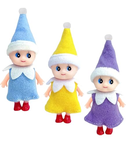Hileyu 3 Pezzi Bambola Dell'Elfo di Natale Baby Elfo Bambola Natale