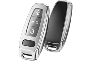 OATSBASF Etui na kluczyki odpowiednie do Audi, etui na kluczyki samochodowe do A6L, A6, A7, A8, Q7, Q8, E-Tron 2019/2020, silikonowe etui ochronne TPU (srebrne)