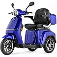 VELECO TURRIS - 3 Wheeled Mobility Vehicle - Fully Assembled and Ready to use - Full LED Lights - High Contrast Display - Alarm System (Blue)