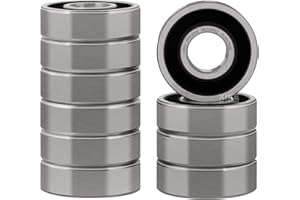 XiKe 10 pezzi 609-2RS Cuscinetti a sfere 9x24x7mm, Pre-lubrificati/Acciaio Cromato/Doppia Guarnizione in Gomma, 609RS Cuscinetti a sfere sigillati.