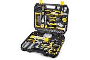 DOWELL Zestaw narzędzi mechanicznych, klucz nasadowy, zestaw narzędzi do automatycznej naprawy, 168-częściowy zestaw narzędzi ręcznych, skrzynka narzędziowa, walizka do przechowywania, HYT168A