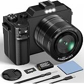 5K Digital Camera with Dual Lens, 64MP Compact Autofocus 18X WiFi and 64GB | Digital Camera with 3" LCD Screen, Flash and Bat