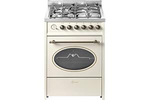GURARI GCH G 614 CR Gas Stove with Gas Oven 60 cm Gas Grill Rotisserie Drawer with Push Pull Gas Control Easy Clean Enamel Natural Gas Propane Range Cooker