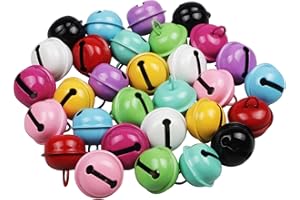 Yixuan 30pcs 22mm Cascabeles Metal Cascabeles Manualidades de Colores Campanilla para Navidad Decoración, Cumpleaños Regalo, Manualidades DIY Creativos