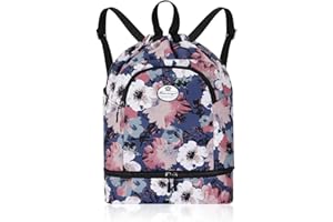 HUA ANGEL Leichter Rucksack Mit Kordelzug Sportrucksack Damen Mit Schuhfach Und Nassfach Wasserdichter Beutel Mit Kordelzug Für Reise Schwimm Training Beach Yoga Basketball FußBall